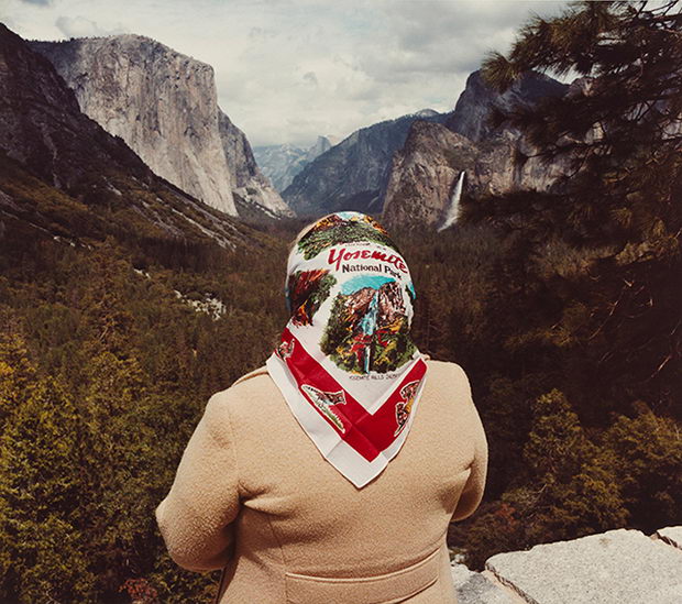 Woman with Scarf at Inspiration Point, Yosemite National Park