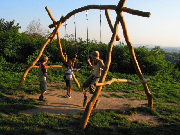 Children on swing