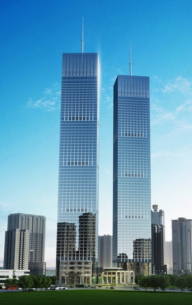 W towers. Небоскребы Гуйян. Китайские небоскребы Близнецы. Twin Towers of the Tianfu International Financial Centre w. Huaguoyuan.