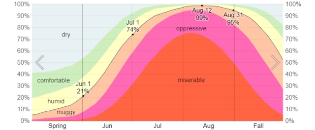 Humidity Comfort Levels in the Summer in Lahore