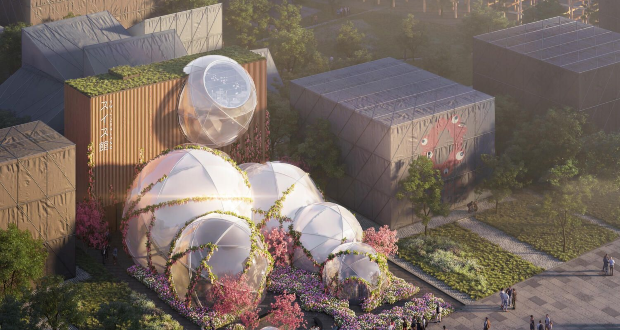 Павилјонот на Швајцариј за Експо 2025 во Осака, четири лесни, меѓусебно поврзани сфери